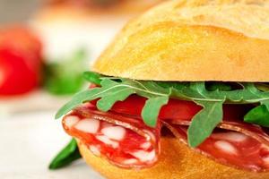 Baguette Sandwich close up photo