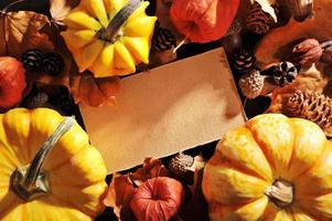 pumpkins with card photo