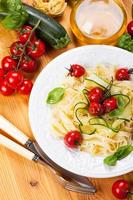 Tagliatelle with vegetables photo