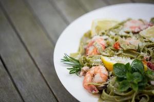 Seafood pasta photo