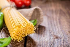 Portion of raw Spaghetti photo