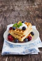 belgian waffles with berries