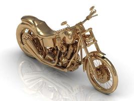 Golden statuette of a powerful motorcycle photo