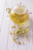 Fresh  herbal tea with linden photo