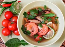 Traditional spicy Thai Tom Yam soup
