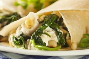 Delicious Homemade Spinach and Feta Savory French Crepes photo
