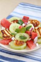 Watermelon Salad with grilled Halloumi Cheese photo