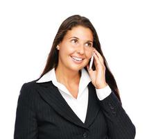 Business woman talking on cell phone
