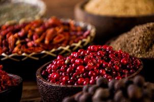 Colorful spices, oriental theme photo