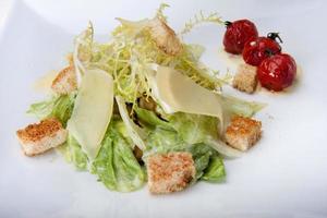 Caesar salad closeup in the restaurant