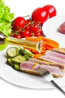 Tuna fillet with vegetables photo
