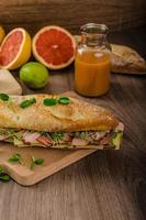 Rustic baguettes with smoked rump