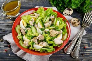 Vegetable salad with cod liver