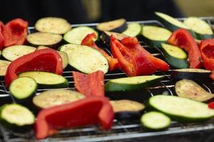 zucchini, peppers, eggplants cooked Grilled