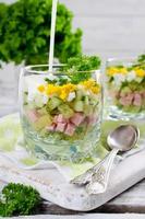 Russian spring and summer cold soup  with kefir photo