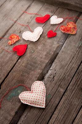 Beautiful red heart wooden shape HD love Valentine Day