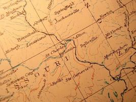 Antique map, St. Louis, Missouri photo