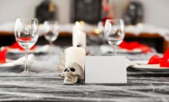 Halloween dinner table setting
