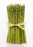 Fresh green asparagus bunch photo