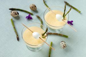 Cups With Mustard Mayonnaise With Quail Eggs