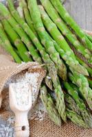 raw rice and asparagus