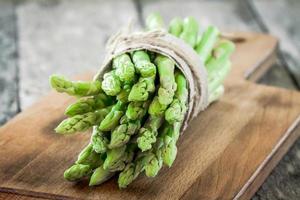bundle of of ripe organic asparagus photo