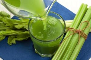 Vegetable juice with celery photo