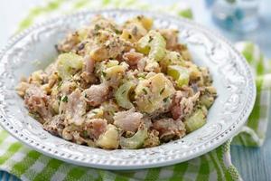 Potato salad wth celery and smoked mackerel photo