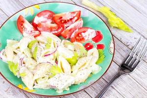 Creamy Pasta Salad with Celery and Red Onion