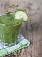 Smoothie of cucumber, parsley and celery.