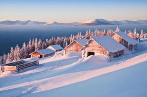 winter, cabins photo