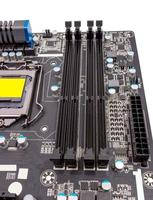 Electronic collection - digital components on computer motherboard