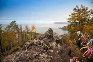 rocky coast of Lake Baikal. photo