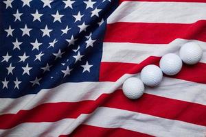 Golf ball with flag of USA photo