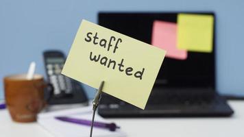 Staff wanted  memo