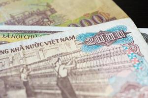 Banknote in two thousand Vietnamese dong close up photo