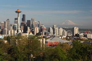 Seattle Skyline and Mount Rainier photo