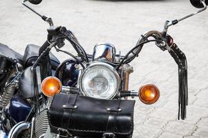 vista frontal de la motocicleta clásica foto