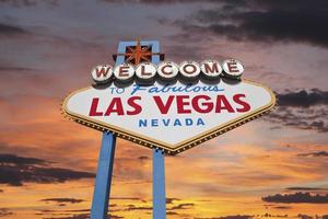 Las Vegas Welcome Sign with Sunrise Sky