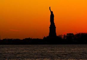 Lady Liberty at sunset