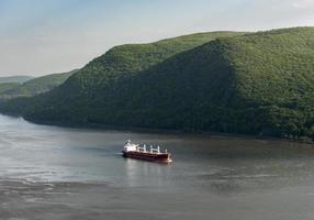Red Cargo Ship on the Hudson River photo