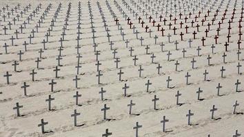 Memorial cemetary on Santa Monica beach, California photo