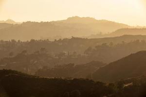 sunset in Hollywood forest, Los Angeles photo