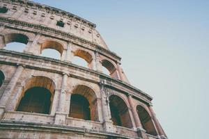 The Colosseum with vintage filtered in Rome, Italy