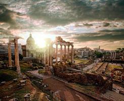Famous Roman ruins in Rome, Capital city of Italy photo