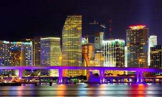 Downtown Miami Florida at night