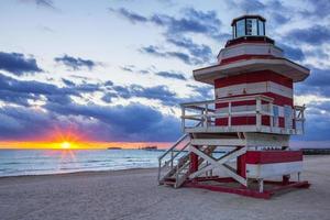 sunrise with lifeguard towe photo