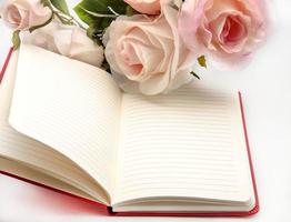 Notebook with flowers photo