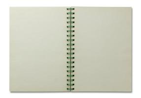 open spiral notebook isolated