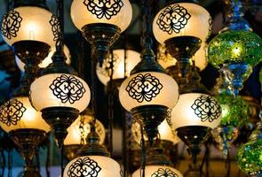 Traditional turkish mosaic lanterns photo